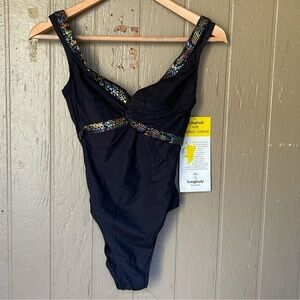 Longitude Black Lace Trim Bodysuit